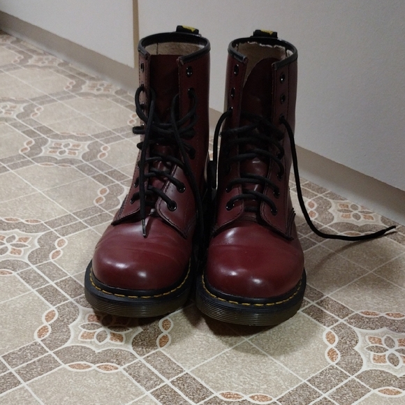 Dr. Martens Cherry Red Combat Boots - Picture 1 of 4